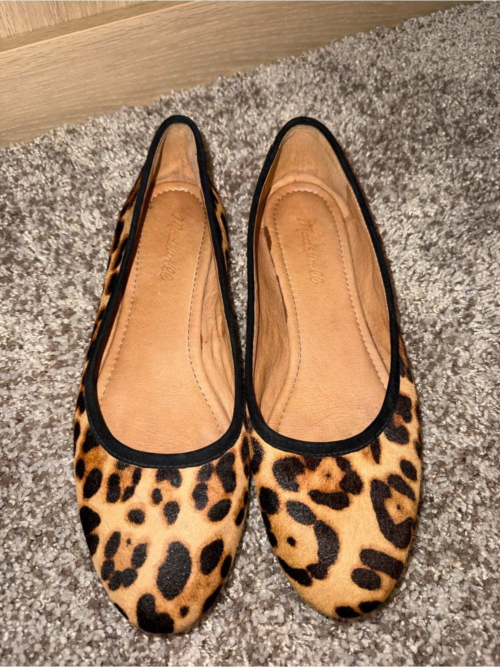 Madewell Women’s 8.5 Leopard Print Calf Hair Ballet Flats Animal Print